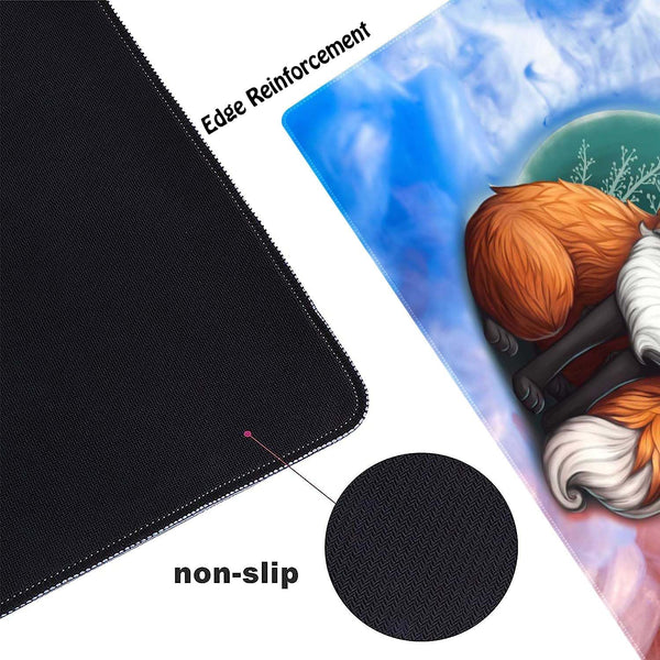 Watercolor Fox Customized Large Extended Gaming Mouse Pad with Stitched Edges and Non-Slip Rubber Base,Suitable for Office and Home Use,31.5X15.7