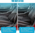 Car Seat Cushion for Driving - Comfort Memory Foam for Car Driver Seat- Back Support, Pain Relief - for Car Travel, Long Trips (Black)