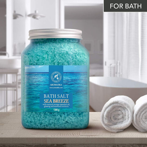 Bath Sea Salt 46 Oz - Sea Breeze Salt - Natural Bath Sea Salts - Best for Good Sleep - Relaxing - Calming - Body Care - Beauty - Aromatherapy 46