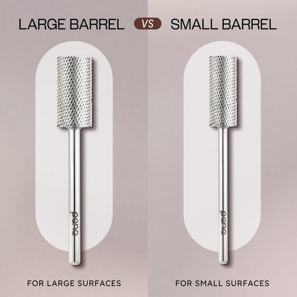 Pana 3/32" Flat Top Nail Carbide Bit - Silver Large Barrel Head (Grit: Fine - F) for Electric Dremel Drill Machine