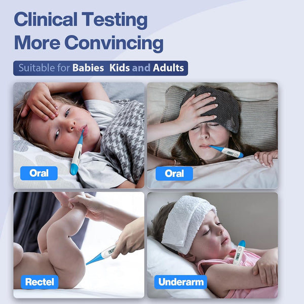 Boncare 10 Seconds Oral Thermometer for Adults and Kids - Accurate & Safe Rectal Thermometer for Baby with Fever Alarm, Digital Thermometer FSA