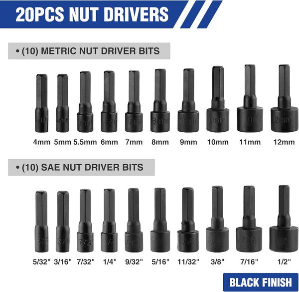 WORKPRO 61PC Magnetic Screwdriver Bits & Nut Driver Set with Organizer Bag, DIY Tools & Equipment for Men Women Mechanic, Herramientas Tool Bit