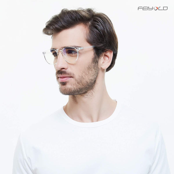Blue Light Blocking Glasses Women/Men,Retro round anti Eyestrain Computer Gaming Glasses(Leopard+Crystal)