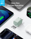 Anker Nano USB C Charger Block, 30W PIQ 3.0 Foldable Iphone Charger Fast Charging for Iphone 16/15 Series, Galaxy, Ipad, Compatible with Magsafe