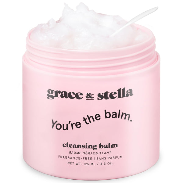 Grace & Stella Makeup Remover Cleansing Balm - Hydrating Facial Cleanser with Vitamin E for Soft, Nourished Skin - Melt Stubborn Waterproof Make