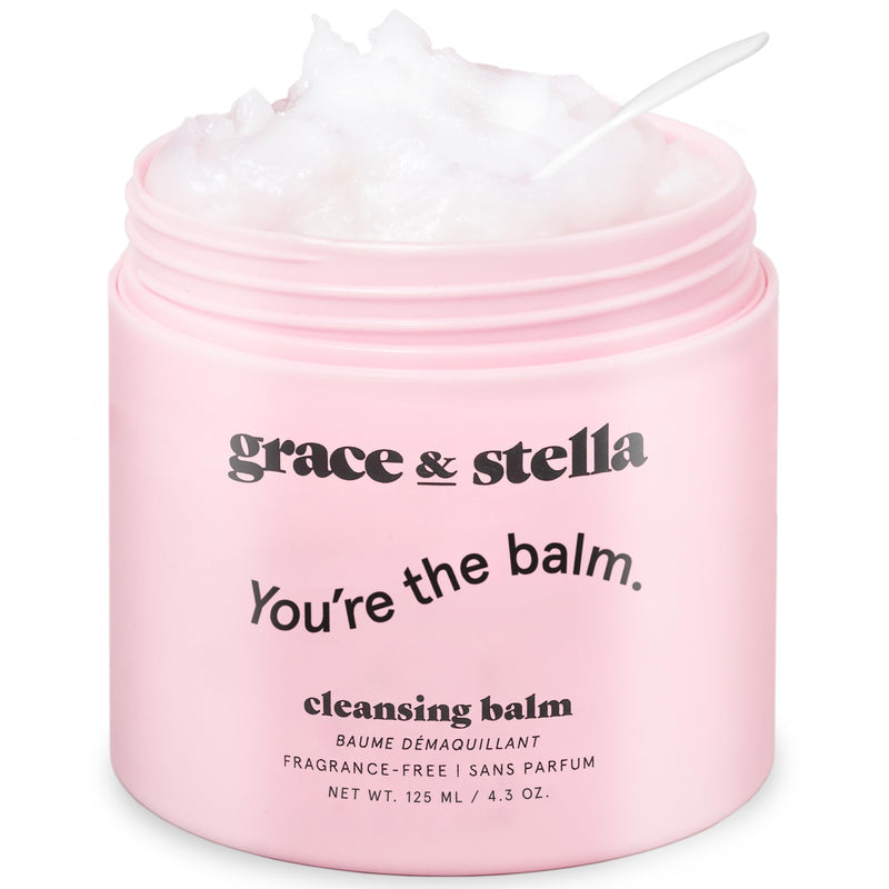 Grace & Stella Makeup Remover Cleansing Balm - Hydrating Facial Cleanser with Vitamin E for Soft, Nourished Skin - Melt Stubborn Waterproof Make