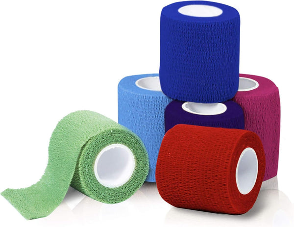 MED PRIDE Self Adhesive 3''X 5 Yards Bandage Wrap (16 Rolls) - Athletic Flex Tape First Aid - Self Adhering Knee Ankle Wrist Bandage Wraps -