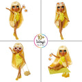 Rainbow High Swim & Style Sunny - Yellow 11" Blonde Fashion Doll with Shimmery Wrap to Style 10+ Ways, Swimsuit, Sandals, Fun Play Accessories,