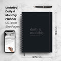 Undated Daily Planner | 2026 Calendar | Large Daily and Monthly Planner with Hourly Schedule, 8.5" x 11" | 6 Month, Full Page a Day, To do List,
