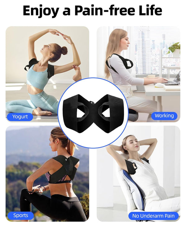 Posture Corrector for Women Men Back Straps for Posture Upper Back Support Pcroviding Pain Relief from Shoulde, Rlumbar and Clavicle-M