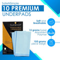 Incontinence Bed Pads - 10 Pack 30" X 36" - Waterproof Medical Pads for Seniors, Pets & Babies - Hospital Disposable Pee Underpads for Bed - Adult