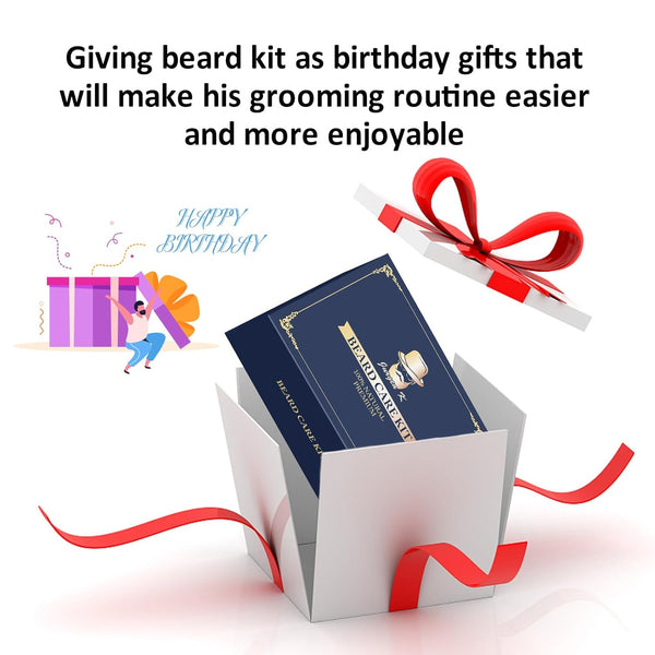 Beard Kit W/ Beard Oil, Balm, Brush, Comb, Moisturize &Soften Coarse, Dry Beard, Anniversary & Birthday Gifts for Men Him Boyfriend Husband Dad
