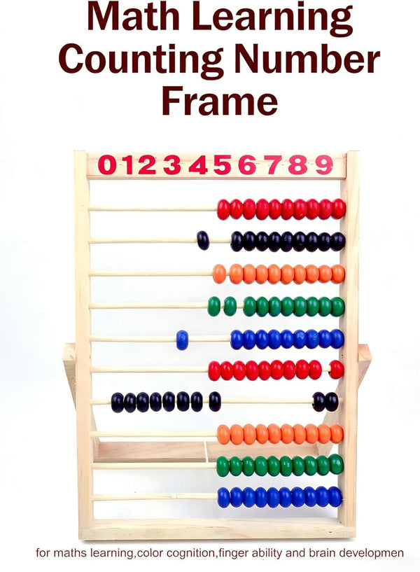 MAGIKON Wooden Counting Number Frame, 10 Rows Abacus for Kids Learning Math (11-1/2-Inch)
