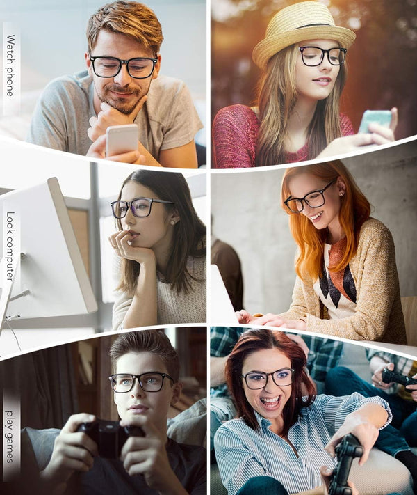 MEETSUN Blue Light Blocking Glasses, anti Eye Strain Headache (Sleep Better),Computer Reading Glasses UV400 Transparent Lens