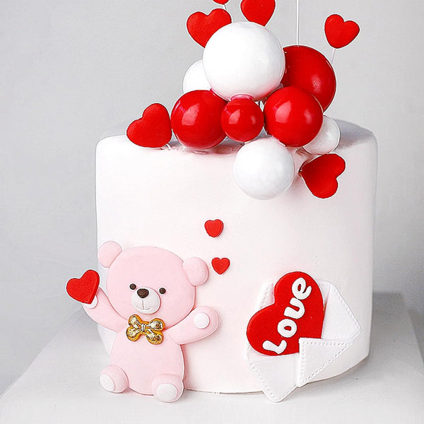ASTARON 20 Pcs Ball Cake Topper Decorations Mini Balloons Cake Topper Sticks Red Balls Cake Picks Cake Topper Balls for Graduation Birthday Cake