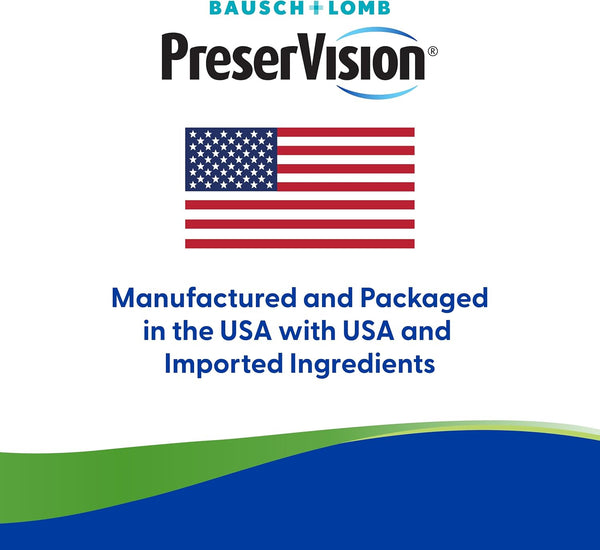 Preservision AREDS 2 Eye Vitamin & Mineral Supplement with Ocusorb, with Lutein & Zeaxanthin from Bausch + Lomb, 90 Soft Gels (Minigels)