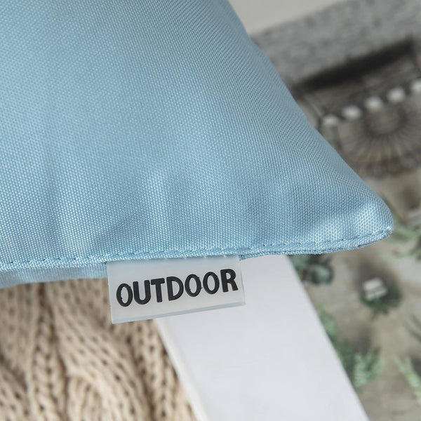 MIULEE Pack of 2 Decorative Outdoor Waterproof Pillow Covers Garden Cushion Sham Throw Pillowcase Shell for Spring Patio Tent Couch 16X16 Inch Blue