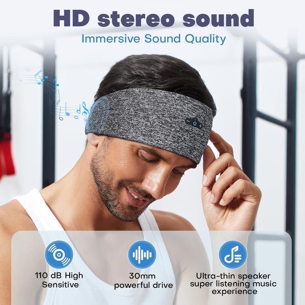 Sleep Headphones Bluetooth Headband for Side Sleeper, 14 Hours Playtime, Wireless Headband Headphones with HD Stereo Speakers for