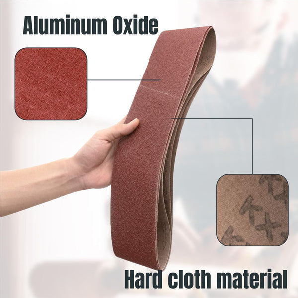 POWERTEC 10PK 4X36 Sanding Belts, 80 Grit Aluminum Oxide, 4 X 36 Inch Sanding Belts for Benchtop Belt and Disc Sander, Belt Sandpaper,