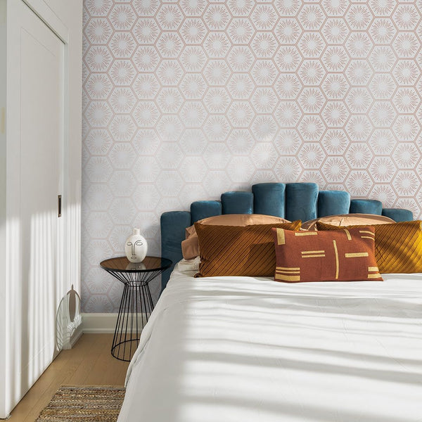 Tempaper Metallic Autumn Bronze Hello Sunshine Removable Peel and Stick Wallpaper, 20.5 in X 16.5 Ft, Made in the USA