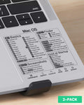 2-Pack Mac OS Shortcuts Sticker 2025, Keyboard Shortcut Stickers Accessories for Macbook Pro/Air, M1 M2 M3 Intel Laptops | Water, Oil, Tear
