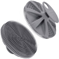 INNERNEED Food-Grade Soft Silicone Body Scrubber Shower Brush Handheld Cleansing Skin Brush, Gentle Exfoliating and Lather Well (Gray)
