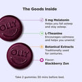 OLLY Extra Strength Sleep Gummy, 5 Mg Melatonin, L-Theanine, Chamomile, Lemon Balm, Sleep Aid, Blackberry - 50 Count