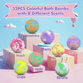 Bath Bombs for Kids with Surprise Inside, 32 Pack Bath Bombs with Land & Sea Animal Toys, Handmade Fizzy Bubble Children Bath Ball Gift Set for