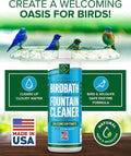 Birdbath & Fountain Cleaner - 16 Oz Fountain Maintenance Outdoor Indoor - Bird Bath Cleaner
