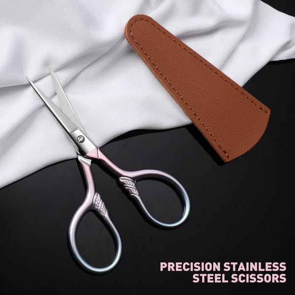 Personal Care Professional Beauty Tools (pink) Small scissors Facial hair removal and ear, nose and eyebrow, beard trimming Stainless steel fine