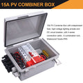 Mankk 4 String PV Combiner Box IP65 Waterproof Solar Combiner Box with 63A Circuit Breaker Lightning Arreste Solar Connector and 15A Rated Current