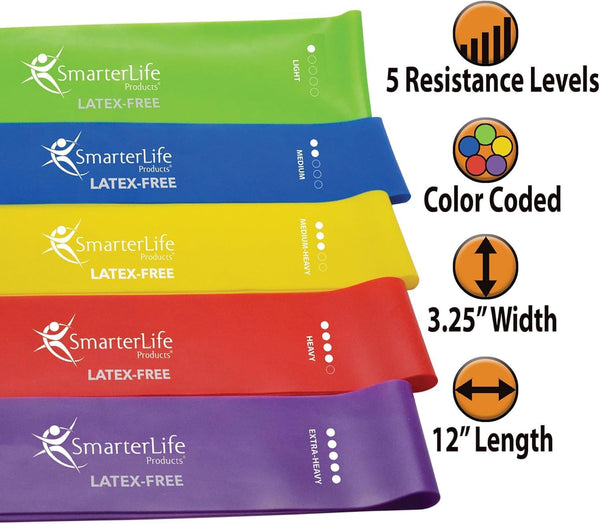 Smarterlife Resistance Bands for Working Out, Non-Latex Exercise Bands for Women, Men, 5 Extra Wide Workout Bands for Weight Loss, Home Gym, Booty