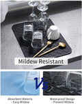 AMOAMI Dish Drying Mats for Kitchen Counter - Silicone Dish Drying Mat - Heat Resistant Mat - Black (16" X 18)