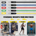 23 Pack Resistance Bands Set Workout Bands, 5 Stackable Exercise Bands 5 Loop Resistance Bands 2 Core Sliders, Door Anchor Handles Ankle Straps