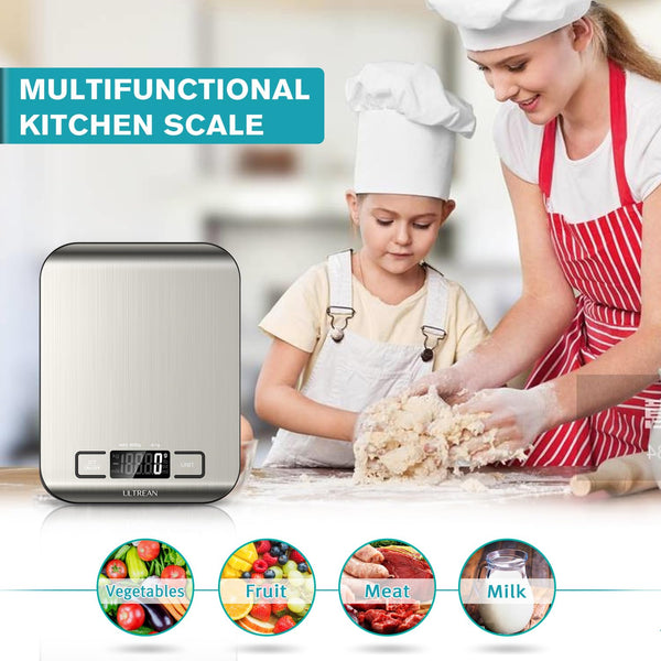 Ultrean Food Scale, Digital Kitchen Scale with LCD Display, Weight Grams and Ounces for Baking Cooking and Meal Prep, 6 Units with Tare Function,