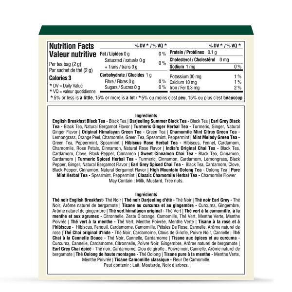VAHDAM, Assorted Tea Sampler (15 Different Variety in Individually Wrapped Pyramid Tea Bags) Long Leaf Premium Teas I Teas Gift Set I Ideas for