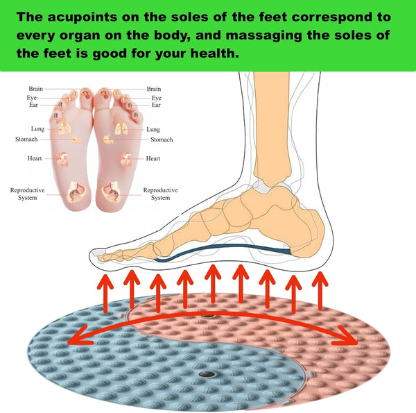 Yinyang Balance Foot Massage Mat 2 Pack, Tai Ji Bagua Pattern with Magnetic Therapy, Custom Color Acupressure Reflexology Mat for Daily