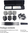 Soft Tip Darts Set for Electronic Dart Board 18/22G Plastic Tip Darts Set with Brass Barrels&Aluminum Shafts, 6 Flights 3 Spare Plastic Dart Shaft