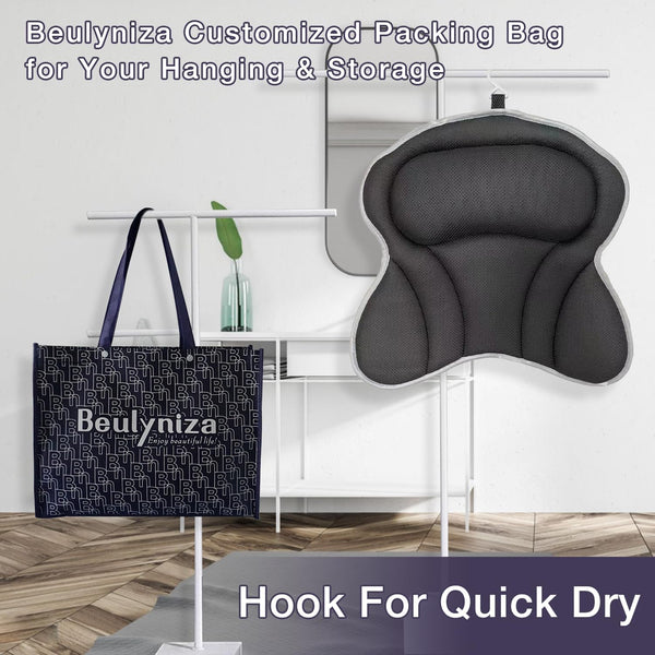 Bath Pillow - Ergonomic Bath Pillows for Tub Neck and Back Support, Bathtub Pillow with Powerful Suction Cups, Quick Dry & Ultra Soft 4D Mesh Tub