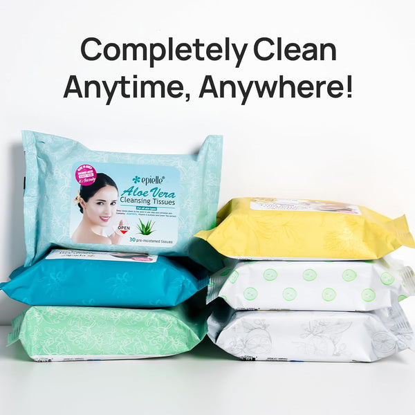 Epielle Argan Oil Makeup Remover Cleansing Wipes Tissue | Gentle for All Skin Types | Daily Facial Cleansing Towelettes | Removes Dirt, Oil,