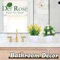 Der Rose 2 Pack Fake Plants Mini Artificial Faux Plants with Flowers for Home Office Table Room Farmhouse Decor Indoor