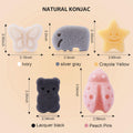 Konjac Baby Sponge for Bathing, Kids Bath Sponges for Infants, Toddler Bath Time, Cute Shapes and Safe Plant-Based Konjac Baby Bath Accessories, 5Pcs