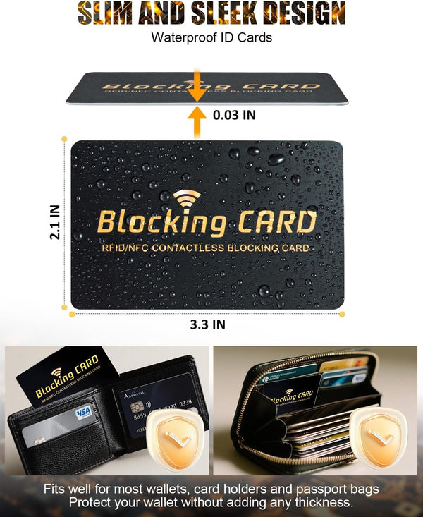 RFID Blocking Card 10 Pack,One Card Protects Entire Wallet,Rfid/Nfc Contactless Bank Debit Credit Card Protector ID ATM Guard Card Blocker,Smart