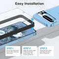 OMOTON for Pixel 8 Pro Screen Protector, 3 Pack for Pixel 8 Pro Tempered Glass, 3 Camera Lens Protector, Fingerprint Sensitivity (6.7 Inch, 2023