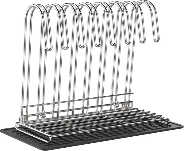 IDEATECH Reusable Bag Rack with Cup Drying Mat,Plastic Bag Dryer Rack Dish Drying,Collapsible Kitchen Counter Storage Organizer Sponge