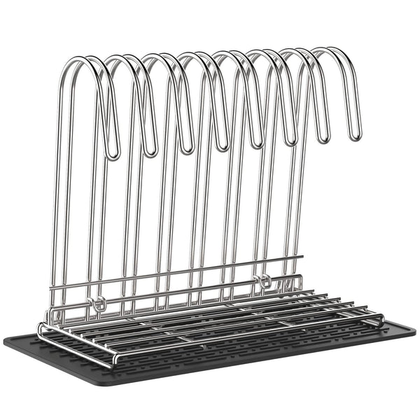 IDEATECH Reusable Bag Rack with Cup Drying Mat,Plastic Bag Dryer Rack Dish Drying,Collapsible Kitchen Counter Storage Organizer Sponge