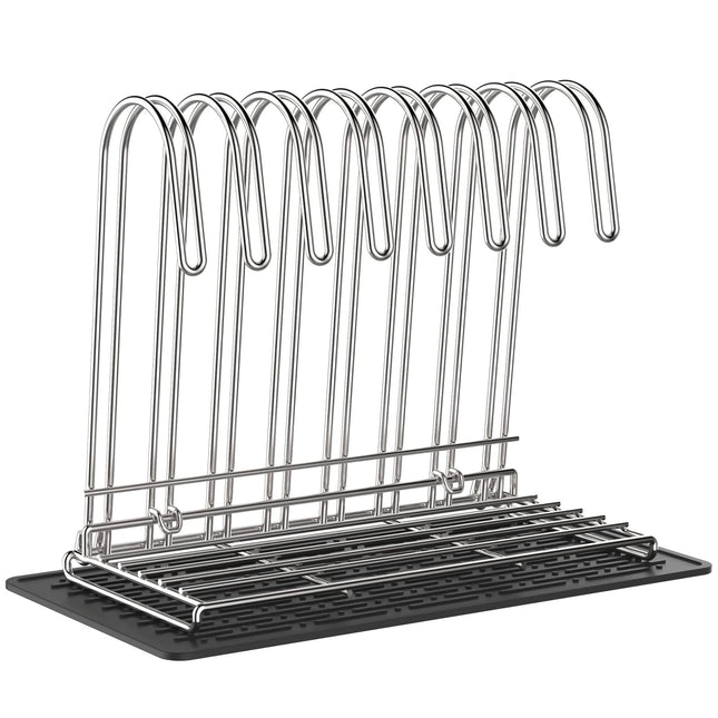 IDEATECH Reusable Bag Rack with Cup Drying Mat,Plastic Bag Dryer Rack Dish Drying,Collapsible Kitchen Counter Storage Or