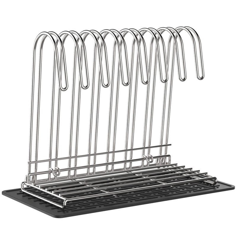 IDEATECH Reusable Bag Rack with Cup Drying Mat,Plastic Bag Dryer Rack Dish Drying,Collapsible Kitchen Counter Storage Organizer Sponge