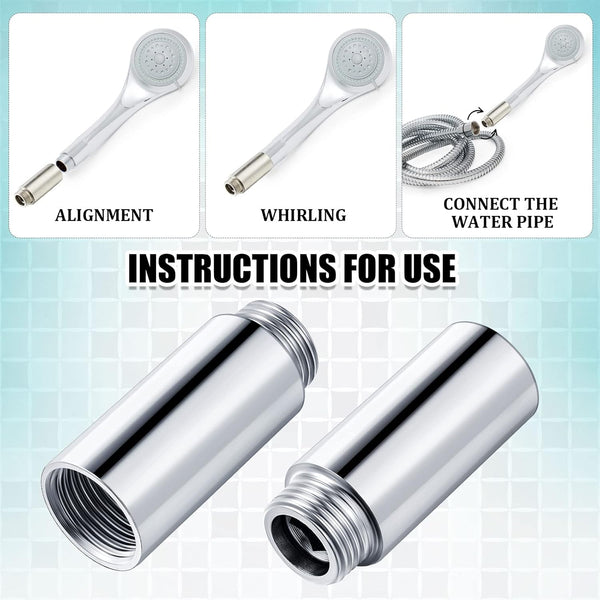 Amylove 2 Pcs Shower Head Extension Arm Stainless Steel Shower Pipe Extension 1/2Pt Male to 1/2Pt Female Thread Cast Pipe Fitting Coupler