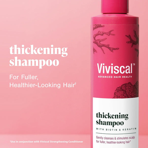 Viviscal Thickening Shampoo, Formulated with Biotin and Keratin, Fortified with Marine Collagen and Seaweed Extract, Strengthens and Reduces